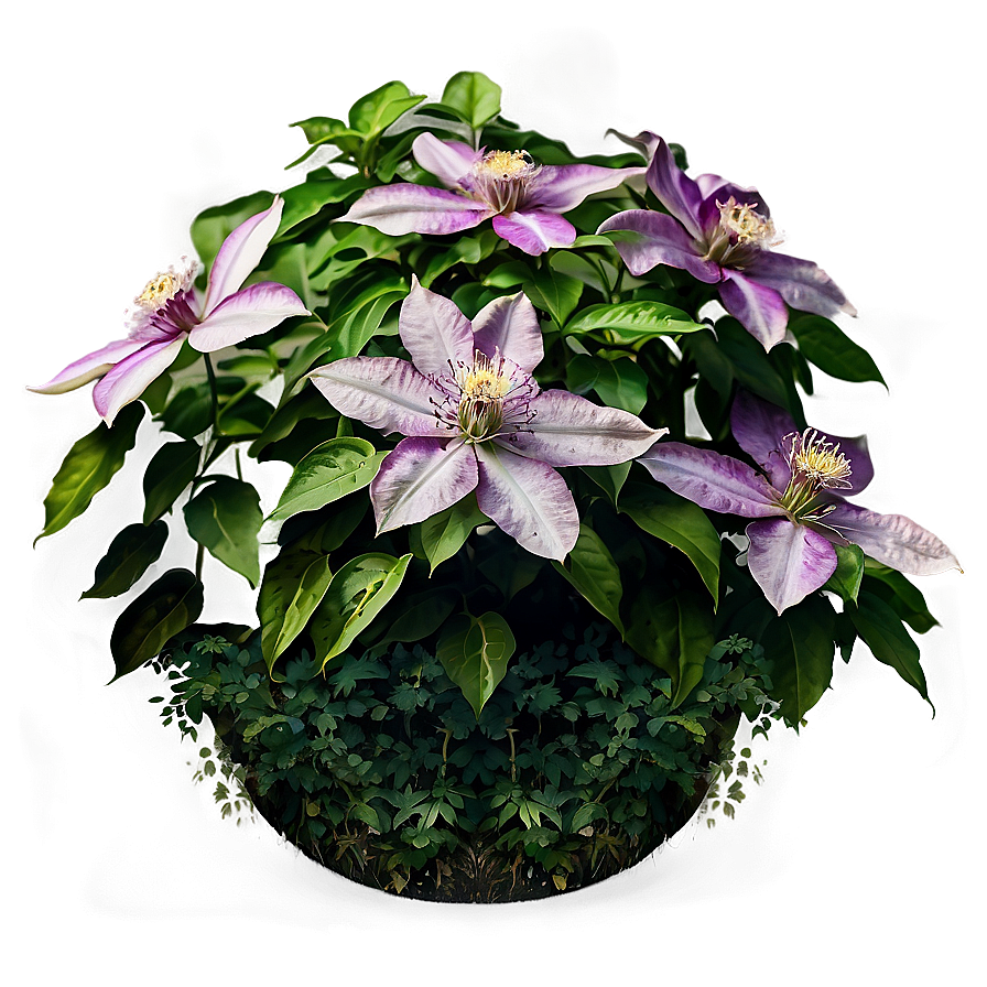 Clematis Flower Bush Png Jhd PNG Image