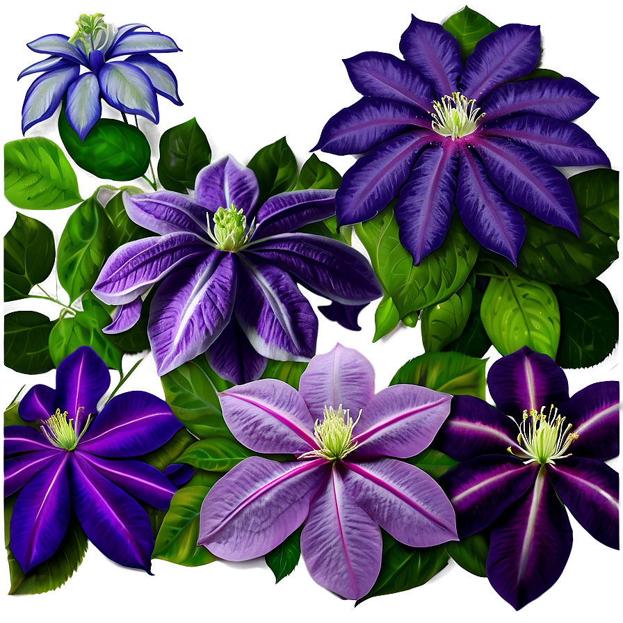 Clematis Flower Bush Png Siw79 PNG Image