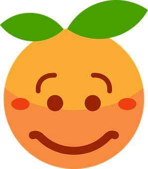 Clementine Smiley Face Emoji PNG Image