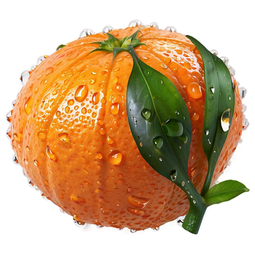 Clementine With Dew Drops Png Gyg PNG Image