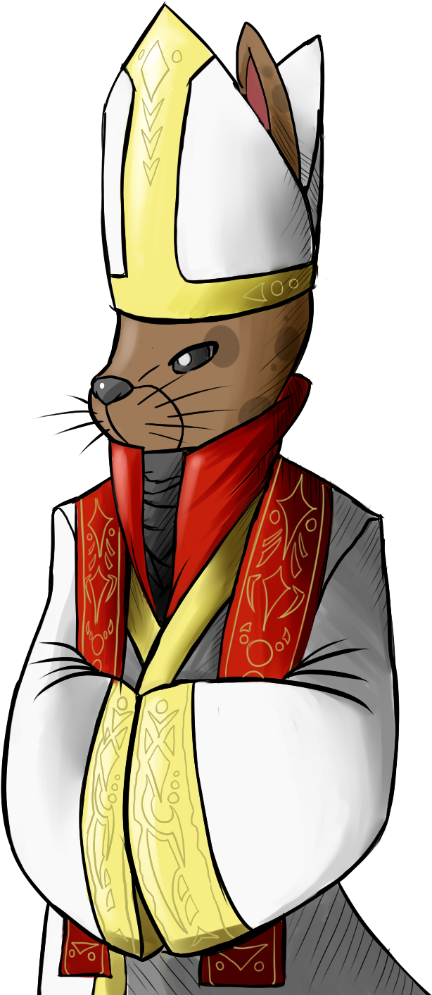 Clerical Cat Illustration PNG Image