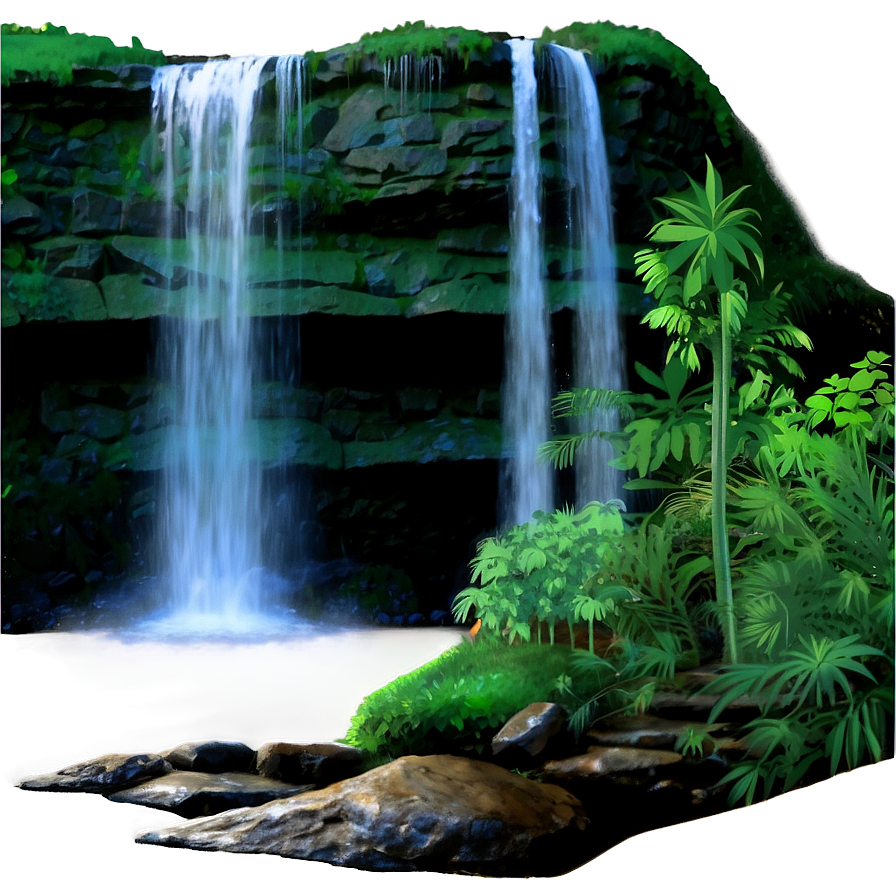 Cliff And Waterfall Png Qib PNG Image