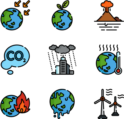 Climate_ Change_ Concepts_ Illustration_ Set PNG Image