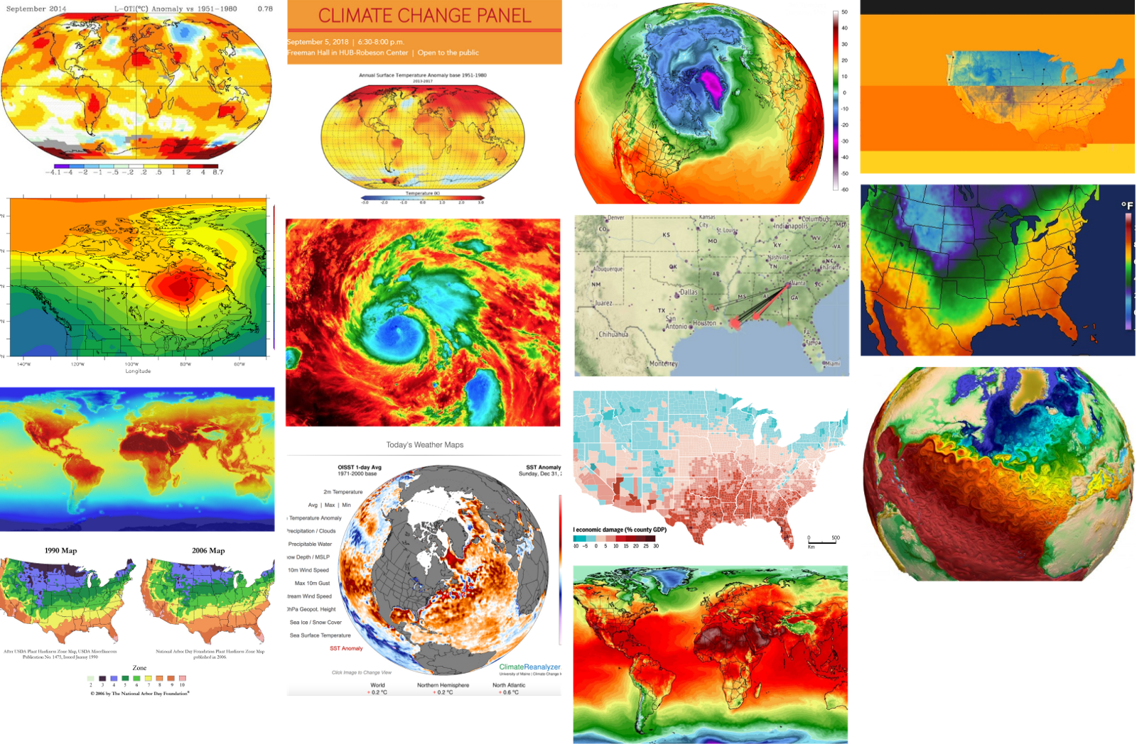 Climate Data Visualization Collage PNG Image