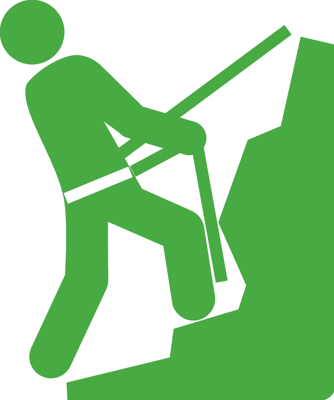 Climber Ascending Mountain Icon PNG Image