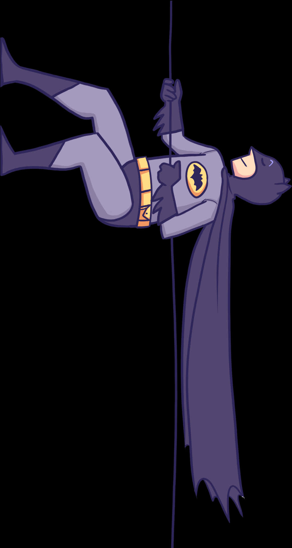 Climbing Batman Cartoon PNG Image