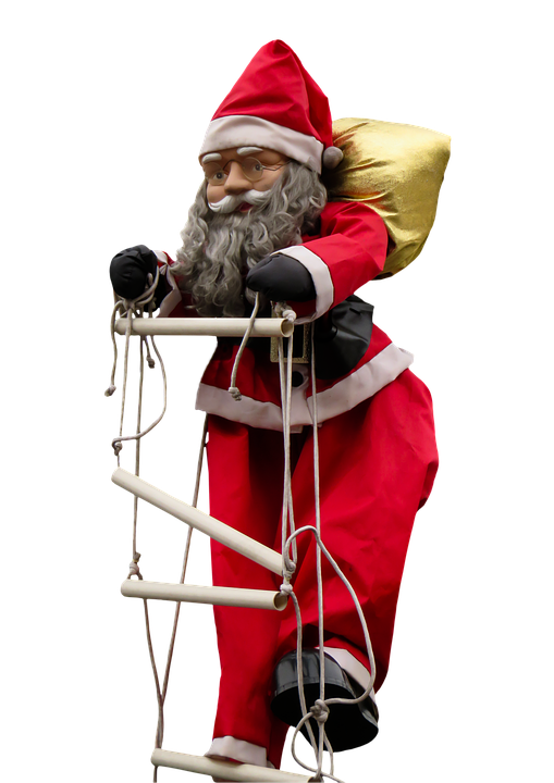 Climbing Santa Decoration PNG Image