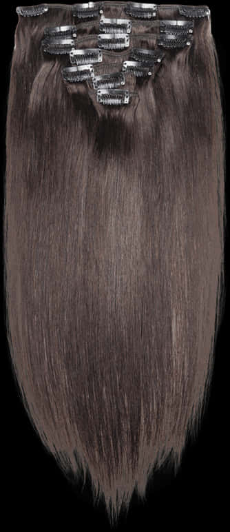 Clipin Hair Extension Brown PNG Image