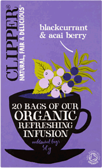 Clipper Organic Blackcurrant Acai Berry Infusion PNG Image