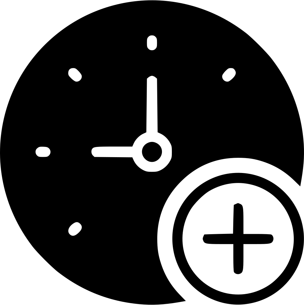 Clock Iconwith Plus Sign PNG Image