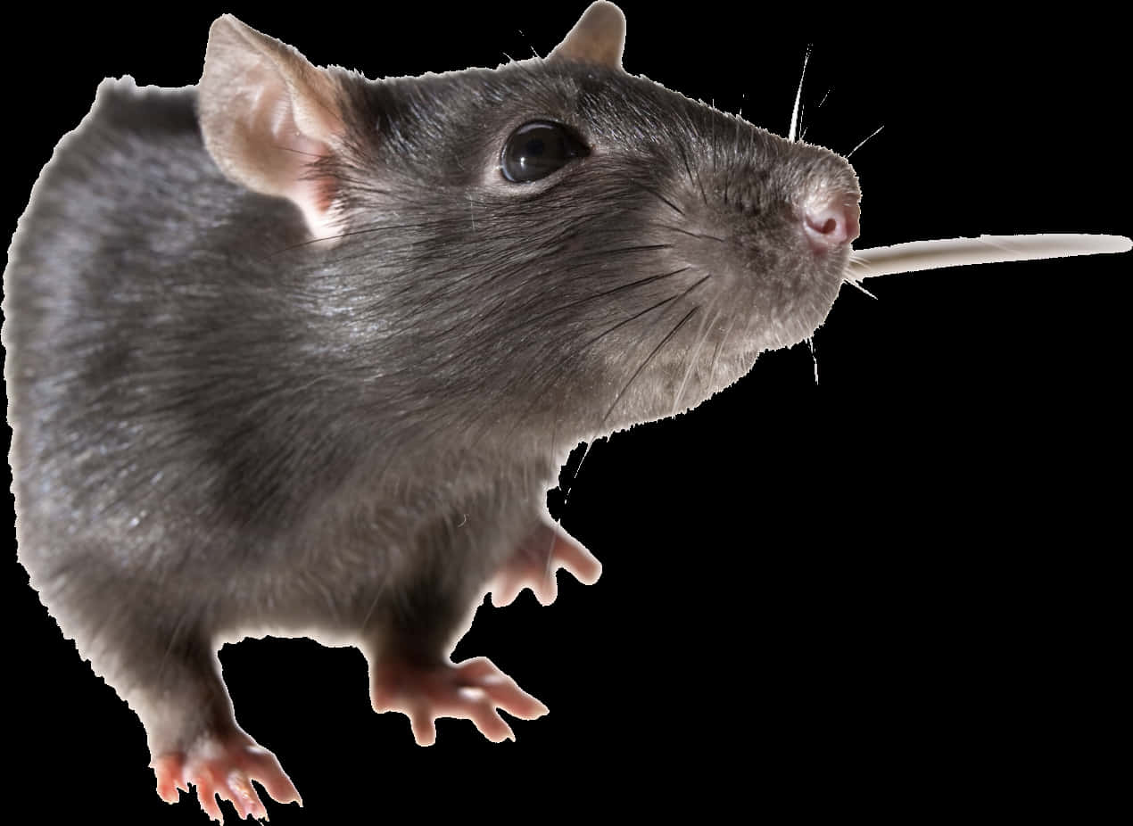 Close Up Black Rat Transparent Background PNG Image