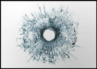 Close Up Glass Bullet Hole Impact PNG Image