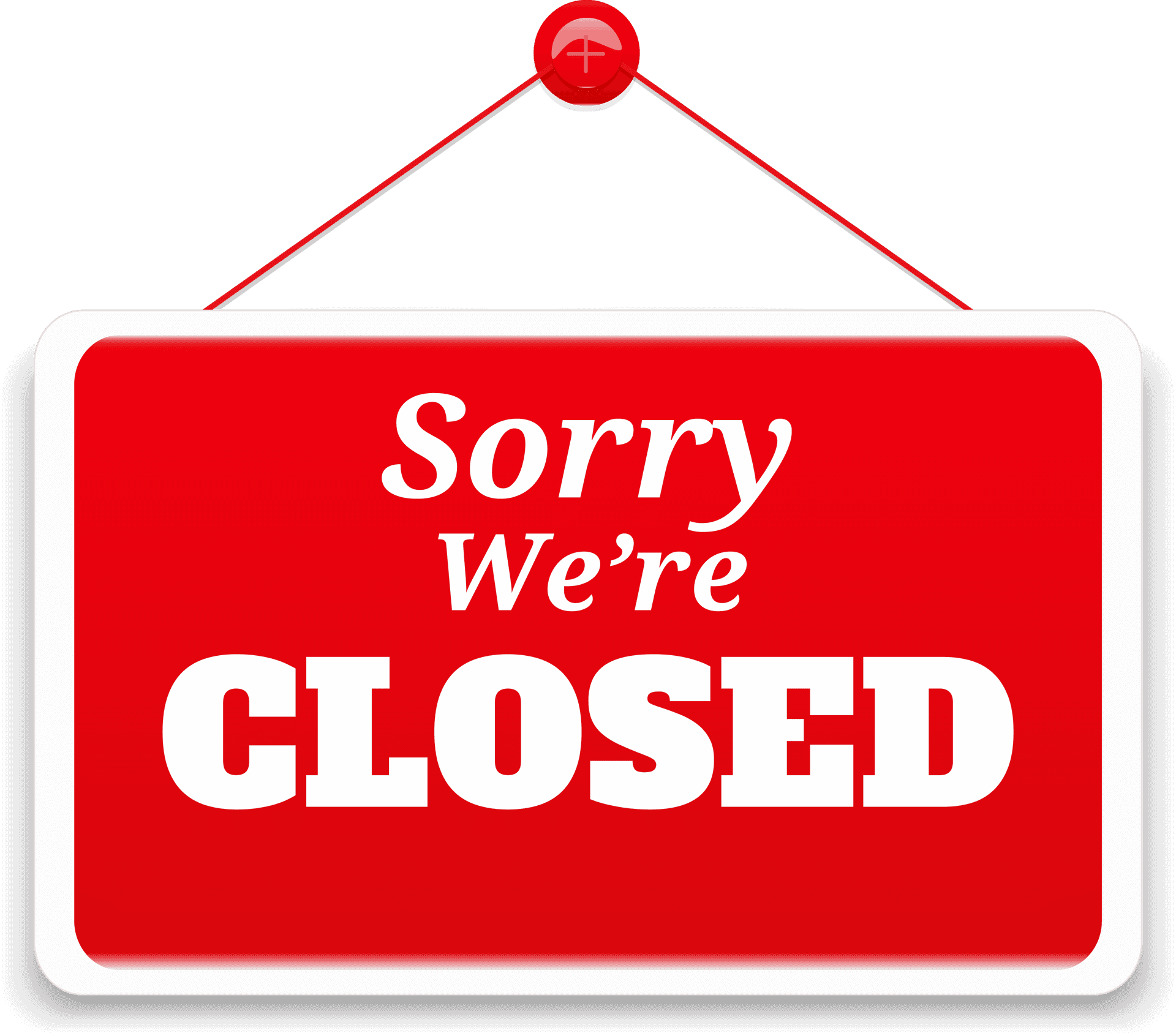 Closed Sign Hanging Door PNG Image