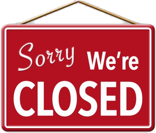 Closed Sign Redand White PNG Image