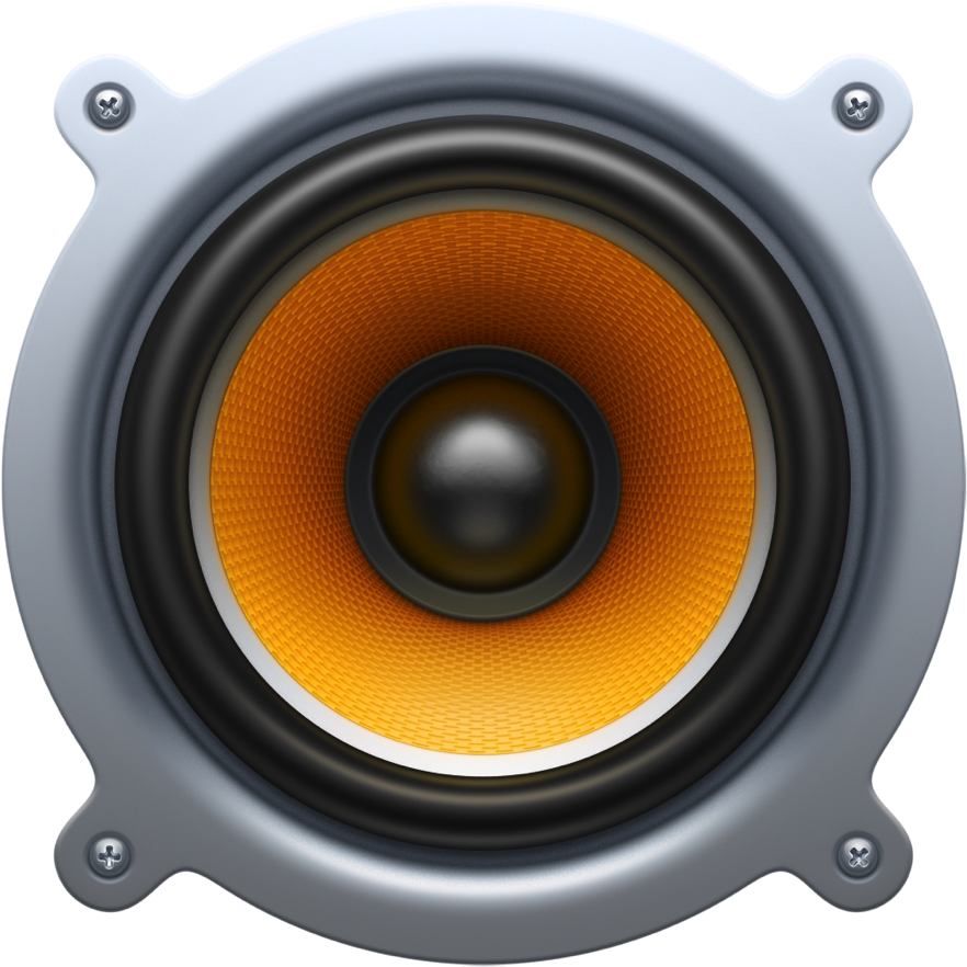 Closeup Orange Speaker Cone PNG Image