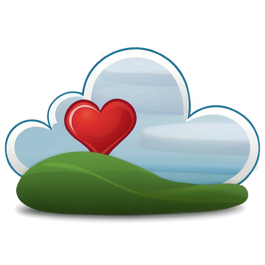 Cloud Cartoon With Heart Png Nee64 PNG Image