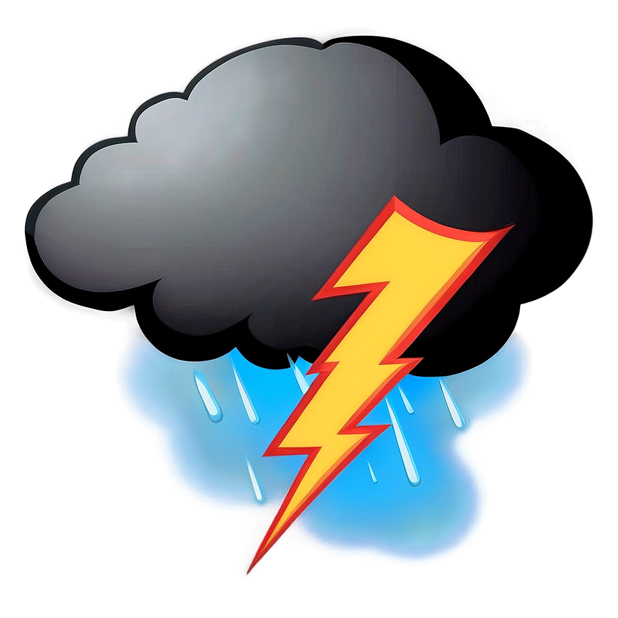 Cloud Cartoon With Lightning Bolt Png 06122024 PNG Image