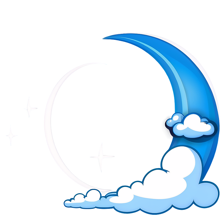 Cloud Cartoon With Moon Png 45 PNG Image