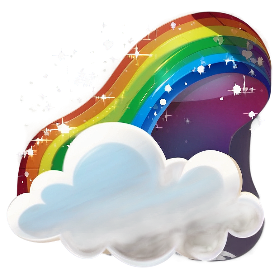 Cloud Cartoon With Rainbow Png Uvj PNG Image