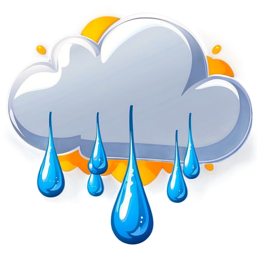 Cloud Cartoon With Raindrops Png 06122024 PNG Image