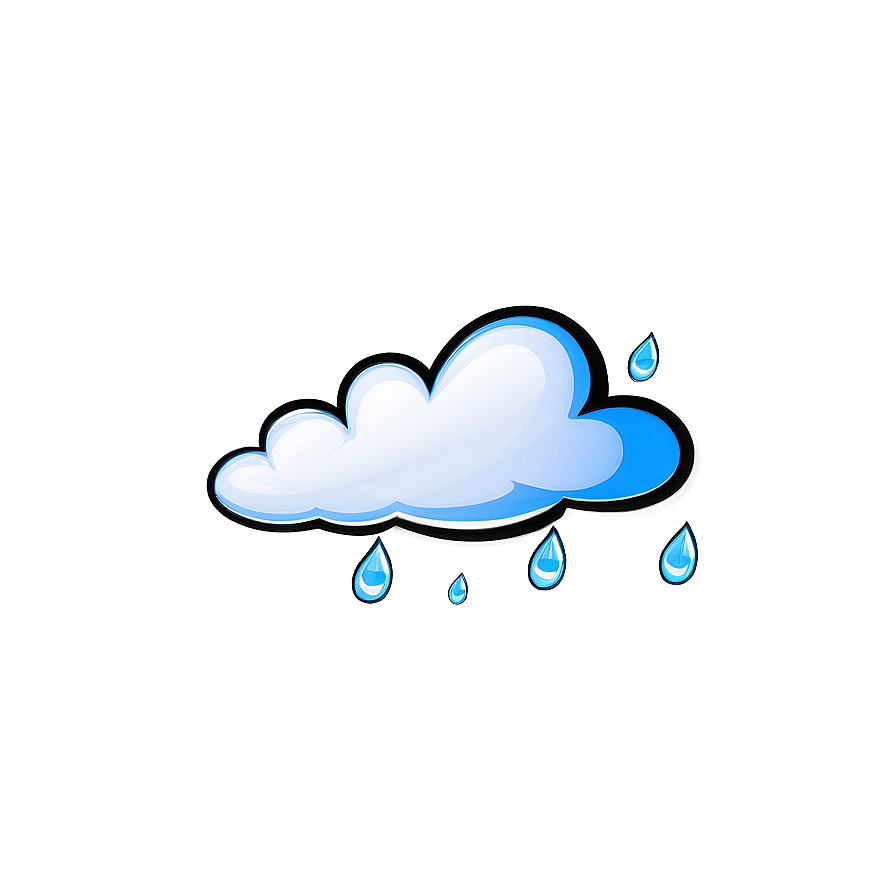 Cloud Cartoon With Raindrops Png Fge80 PNG Image