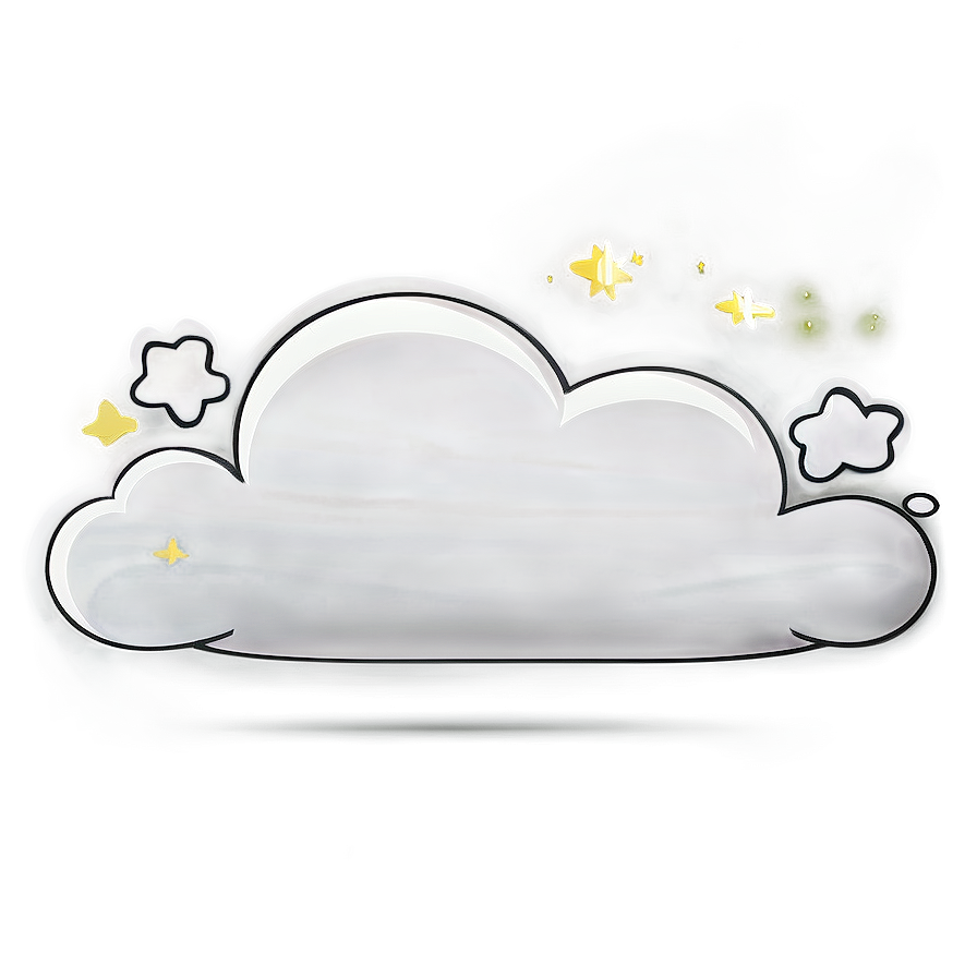 Cloud Cartoon With Stars Png Qva PNG Image