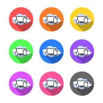 Cloud Computing Icons Set PNG Image