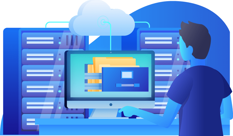 Cloud Data Management Illustration PNG Image