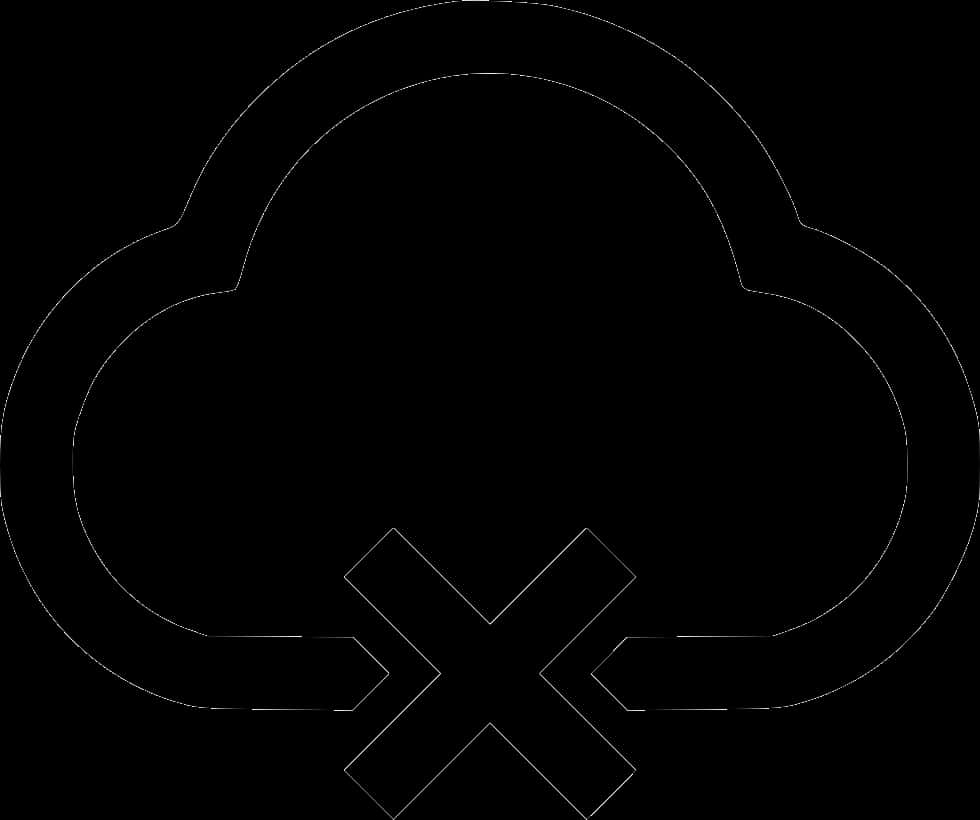 Cloud Error Icon Outline PNG Image