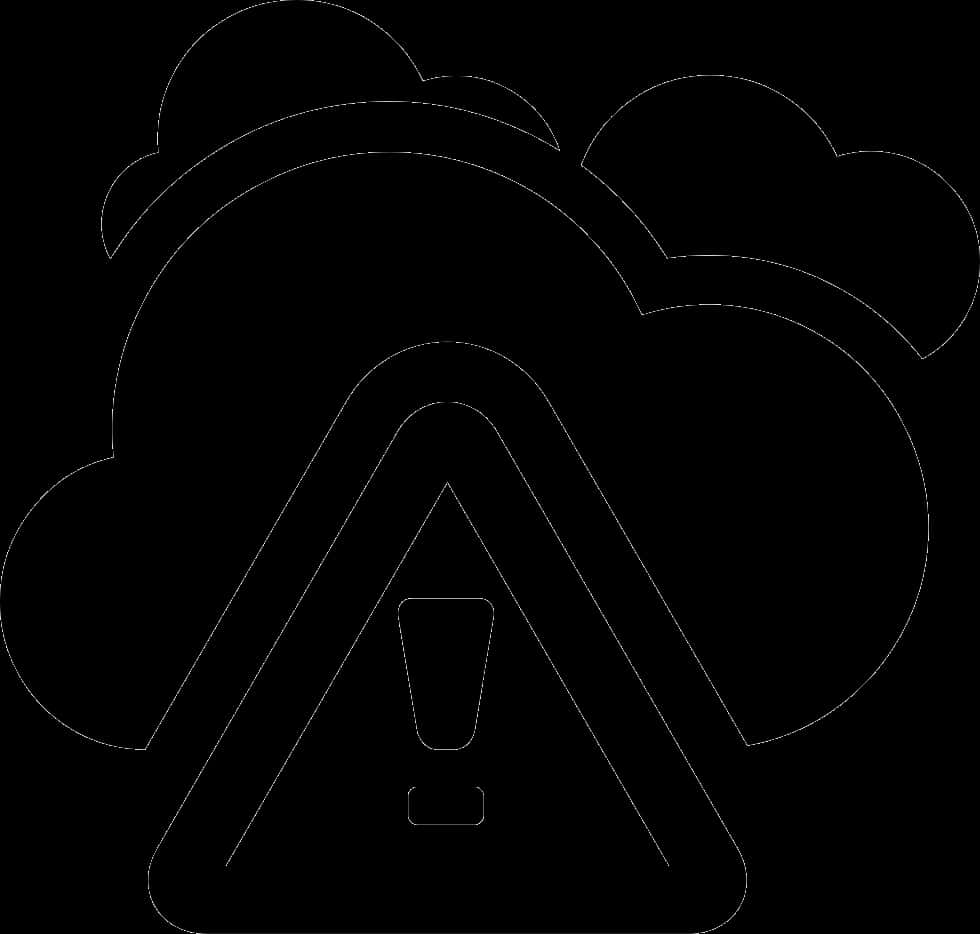 Cloud Warning Sign Outline PNG Image