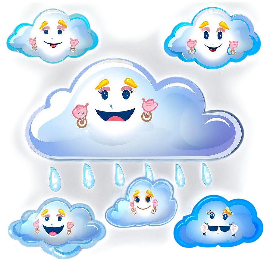 Cloud With Faces Clipart Png 05252024 PNG Image