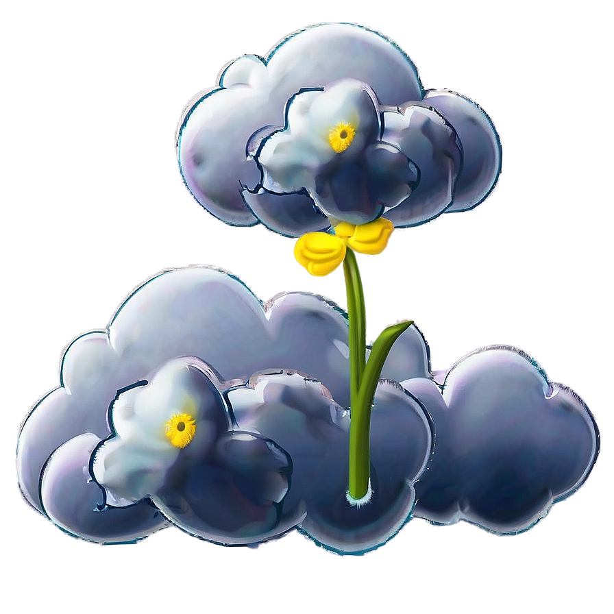 Cloud With Flowers Png Puk PNG Image