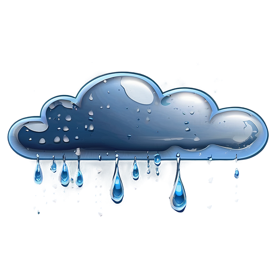 Cloud With Raindrops Png Dqr58 PNG Image