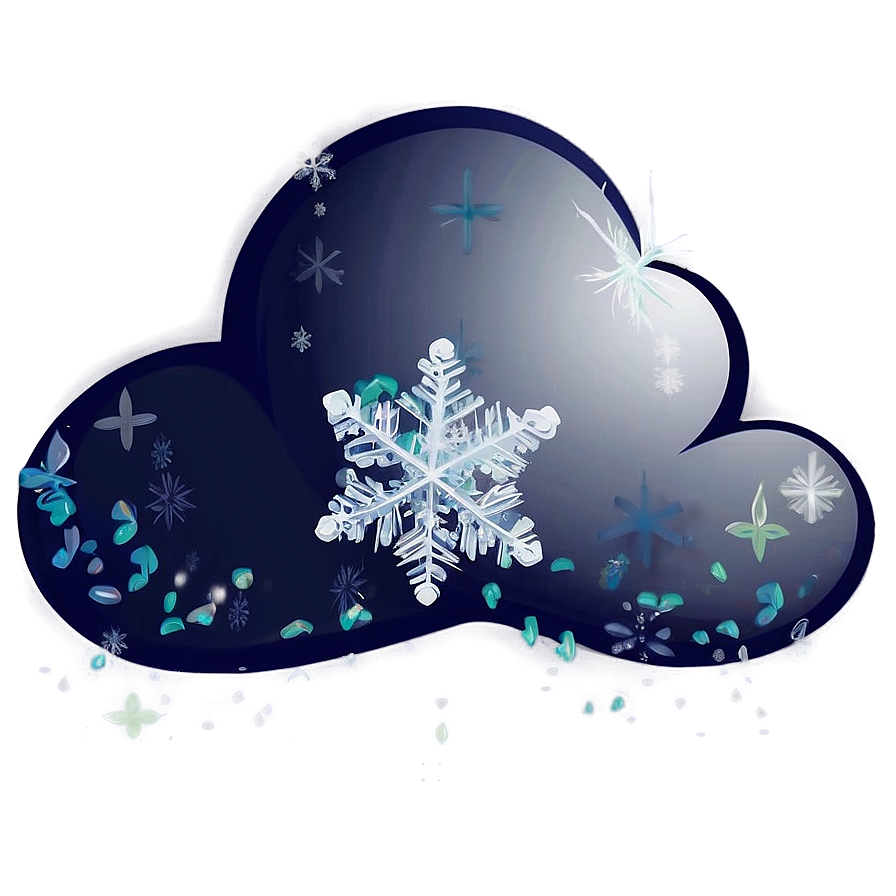 Cloud With Snowflakes Png Qlq PNG Image