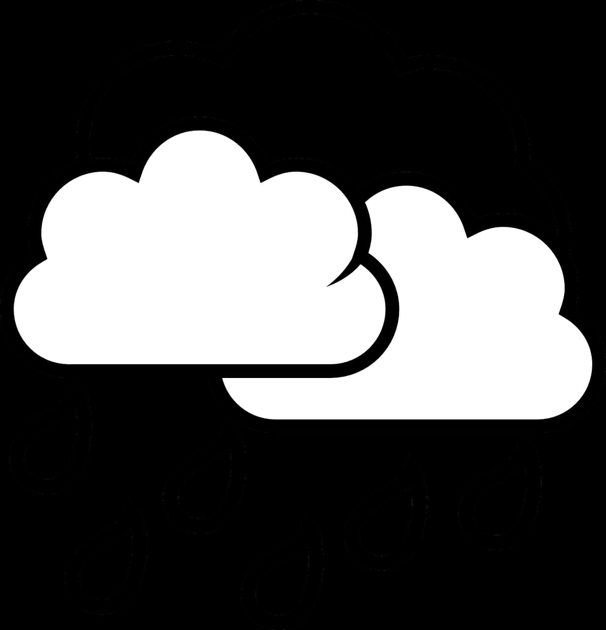 Clouds Icon Simple Black Background PNG Image