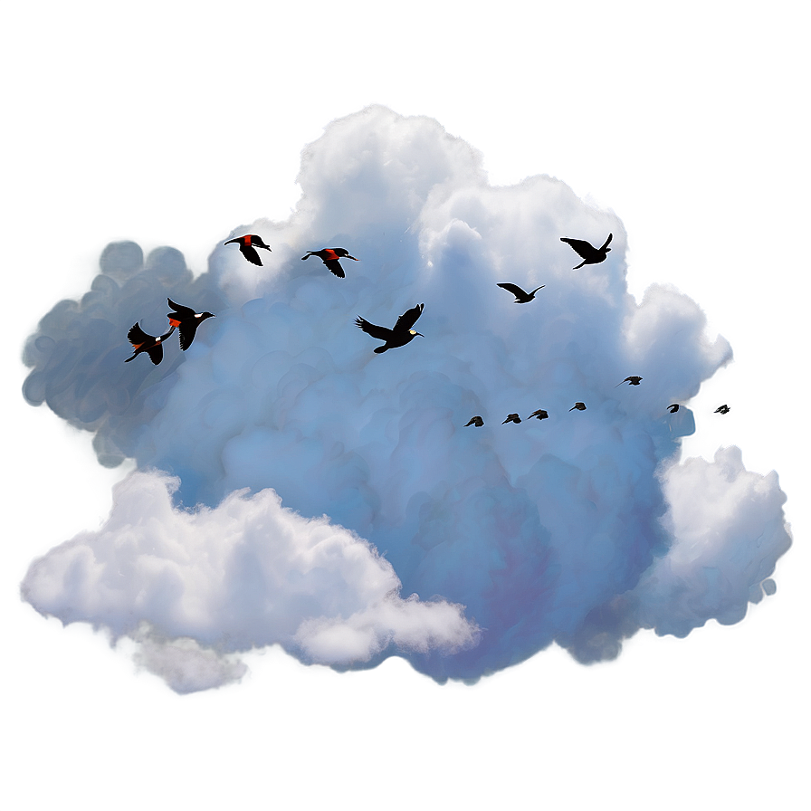 Clouds With Birds Png 46 PNG Image