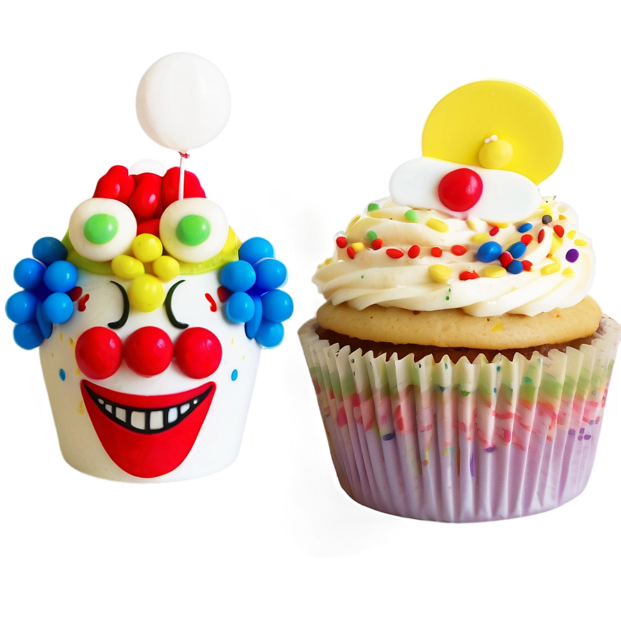 Clown Cupcake Topper Png 05232024 PNG Image