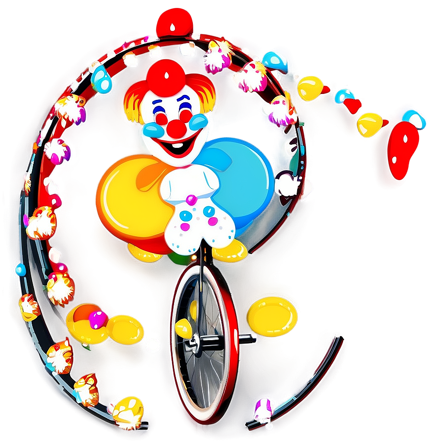 Clown Emoji On Unicycle Png 19 PNG Image