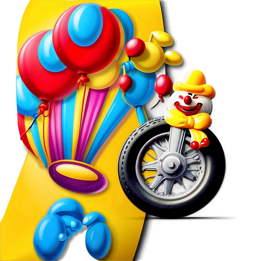 Clown Emoji On Unicycle Png Qxr PNG Image