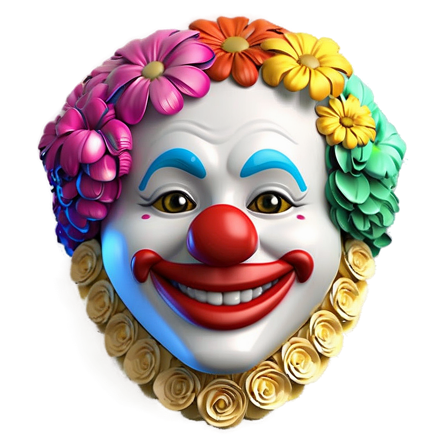 Clown Emoji With Flowers Png Shl PNG Image