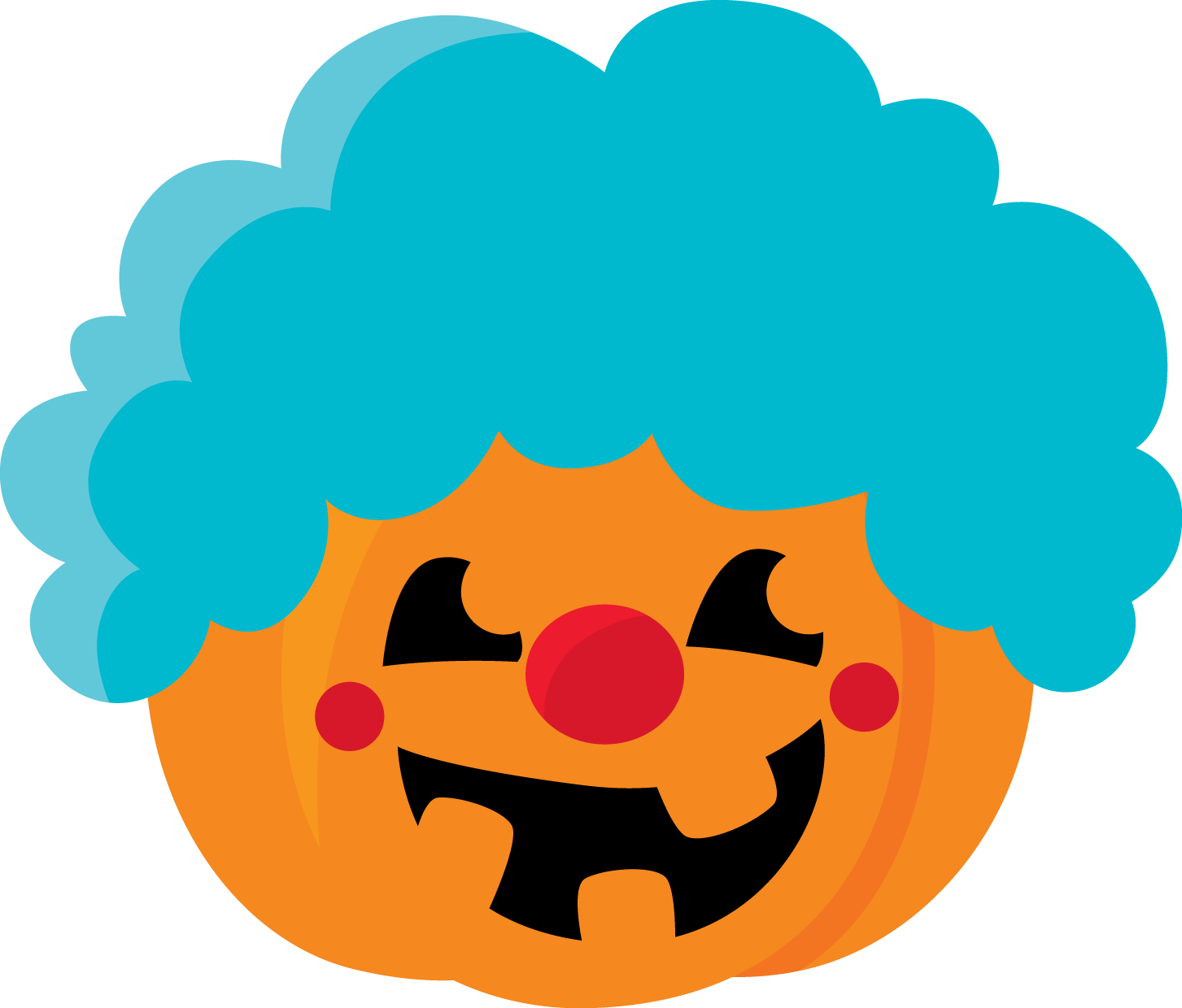 Clown Pumpkin Halloween Graphic PNG Image