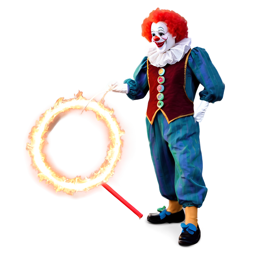 Clown With Fire Hoop Png 05232024 PNG Image