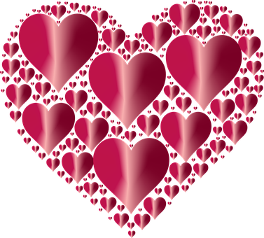 Clusterof Hearts Pattern PNG Image