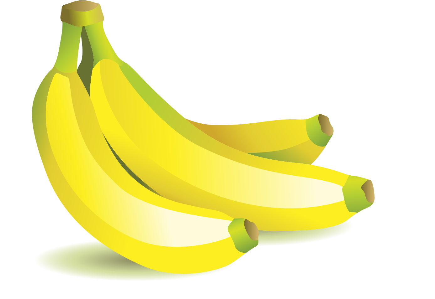 Clusterof Yellow Bananas Vector Illustration PNG Image