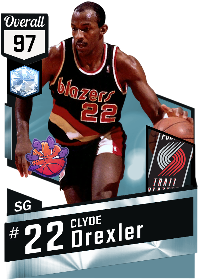 Clyde Drexler Blazers Card PNG Image