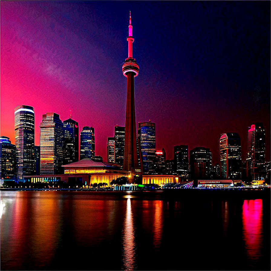 Cn Tower Panoramic Shot Png Qsm22 PNG Image