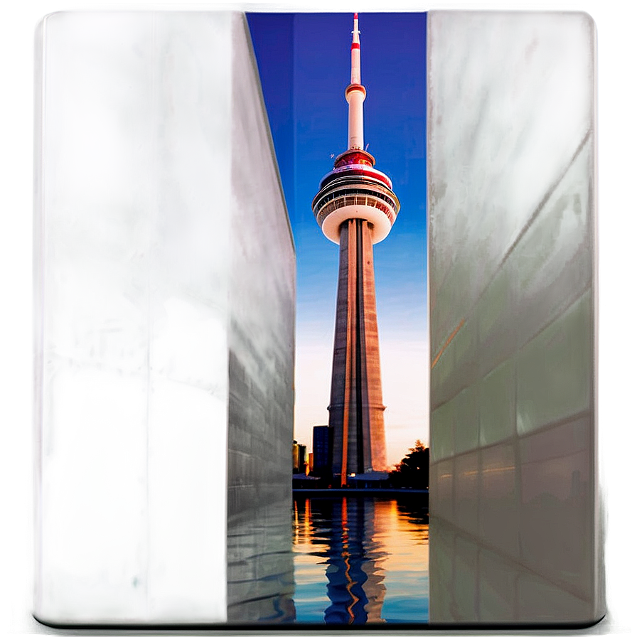 Cn Tower Stunning Reflection Png Sbx45 PNG Image