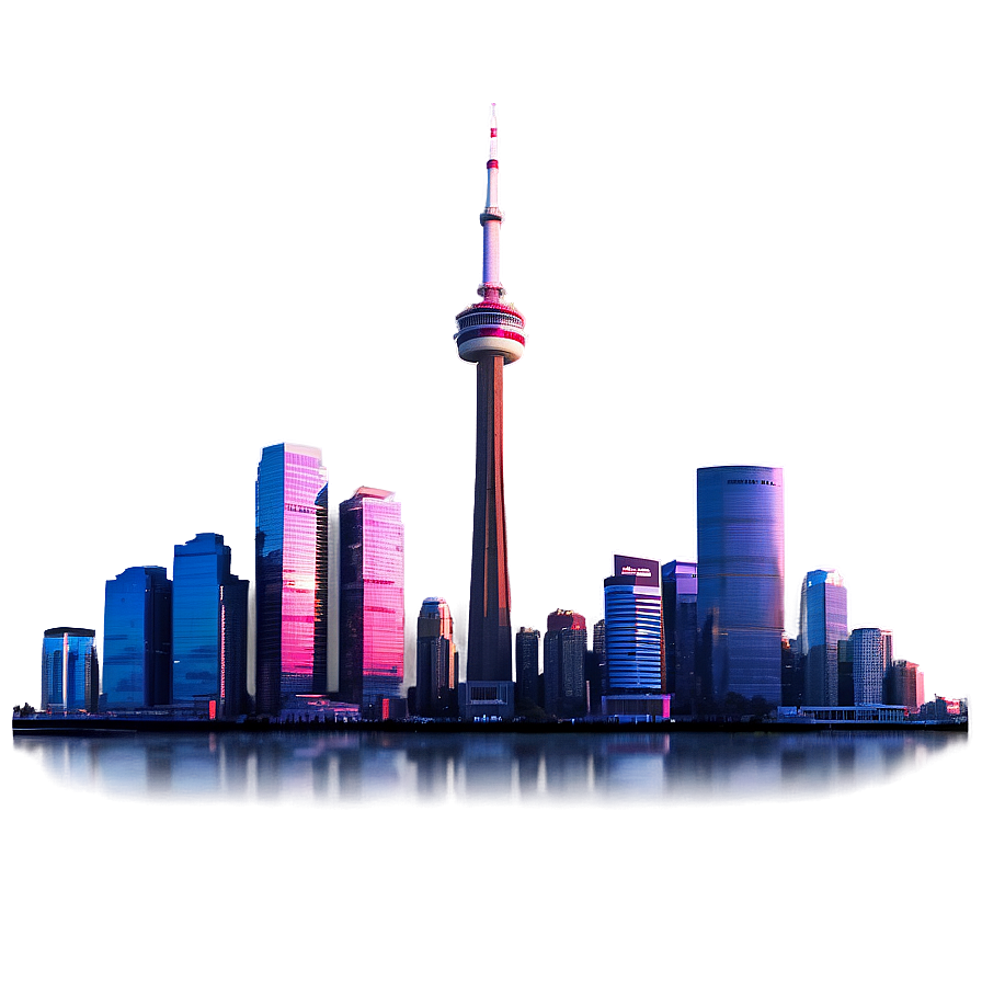 Cn Tower Sunset View Png Akf71 PNG Image