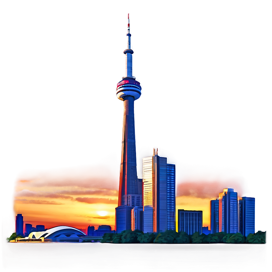 Cn Tower Sunset View Png Vwd3 PNG Image