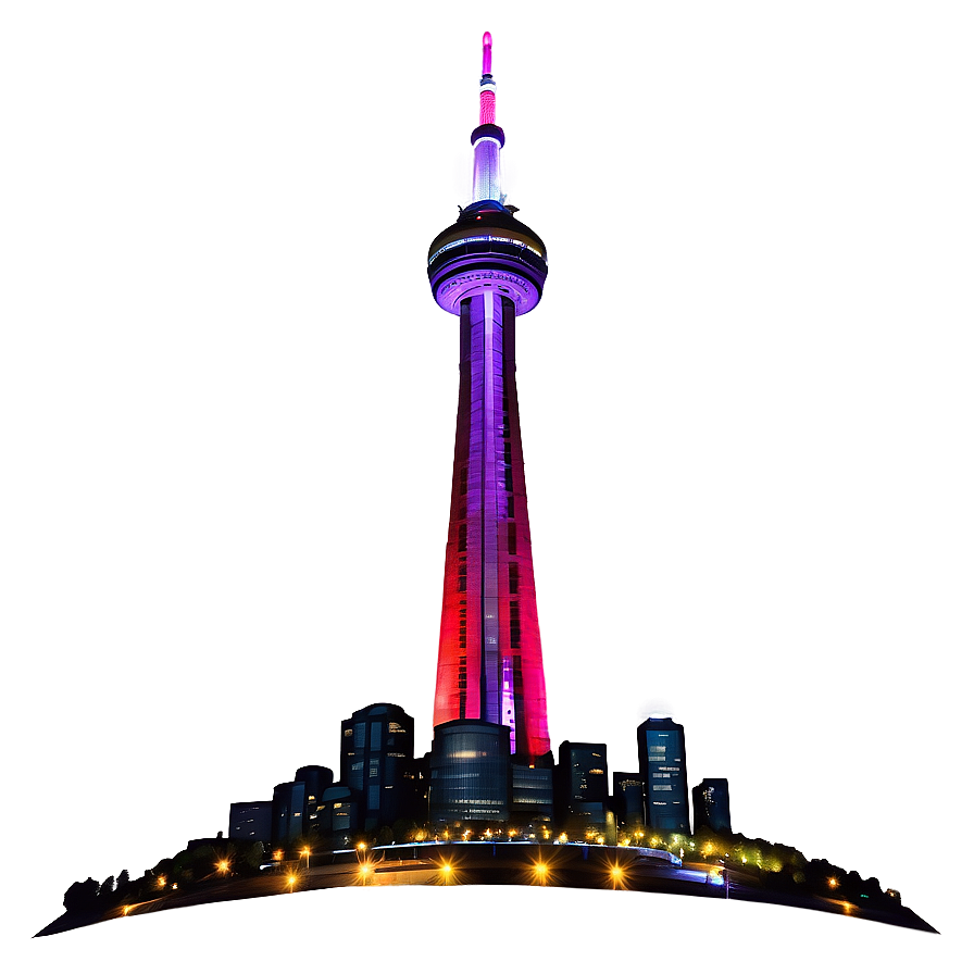 Cn Tower Vibrant Evening Png Lkl PNG Image